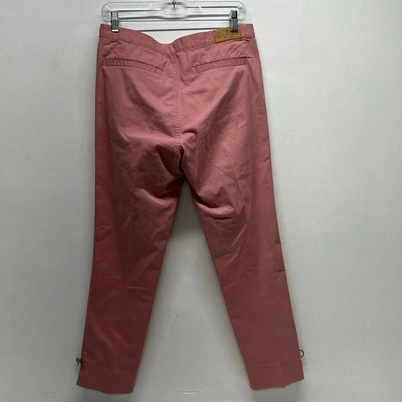 Gucci Pants Trousers Slim Leg Leather Bow Tailored Ankle 2000's VTG Pink Size 12 - Picture 5 of 13